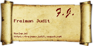Freiman Judit névjegykártya